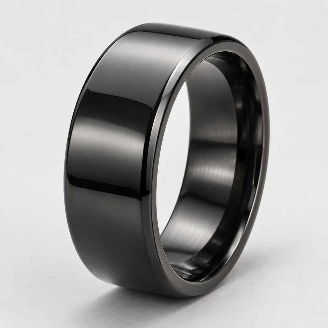 Representative polished black band ring Representative polished black band ring